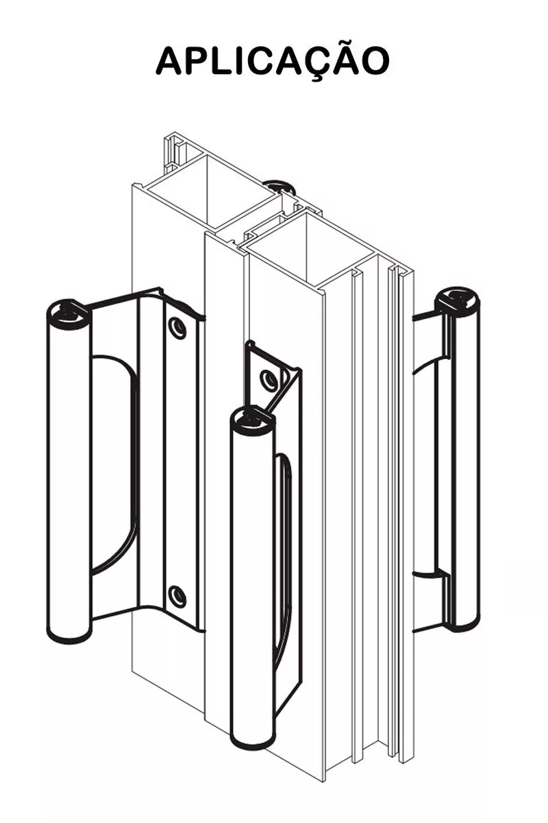 PUXADOR PARA PORTAS E JANELAS DE ESQUADRIAS EM ALUMINIO R.O - PUX-650